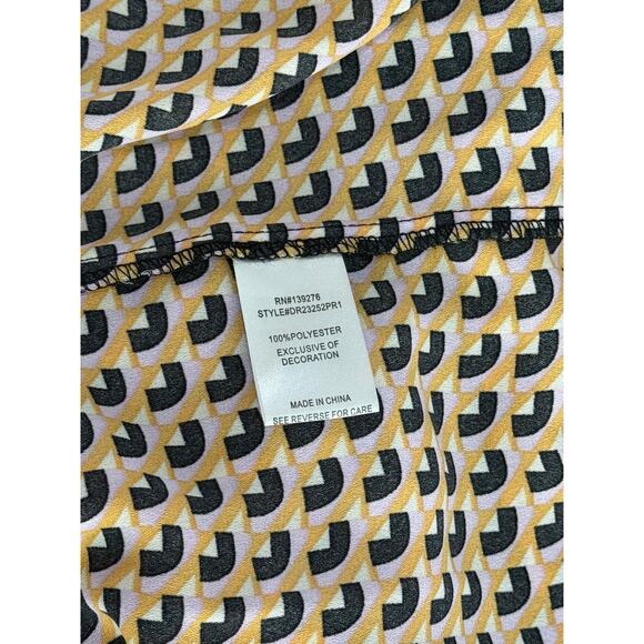 DR2 Daniel Rainn Pink Orange Black Geometric Pattern Flowy Blouse Top Size XXL - Picture 8 of 9